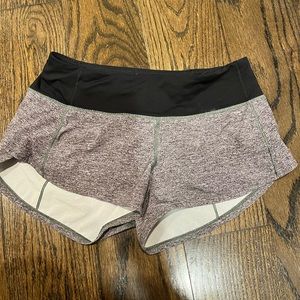 Lululemon Speed Up Low Rise 2.5 Short - Heather Lux Multi Black (Gray/Black)